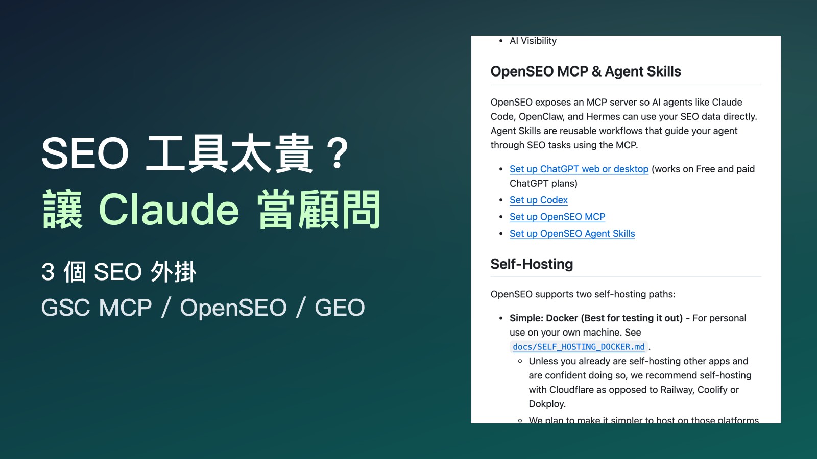 別再亂花錢買 SEO 工具：3 個外掛讓 Claude 看真數據，當你的 SEO 顧問